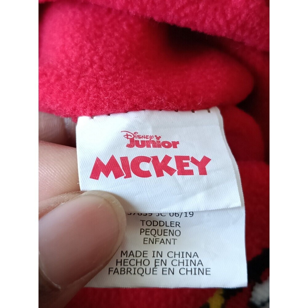 Mickey Mouse Beanie Toddler Fleece Lined Red Pom Pom 9 Inches - Picture 5 of 8